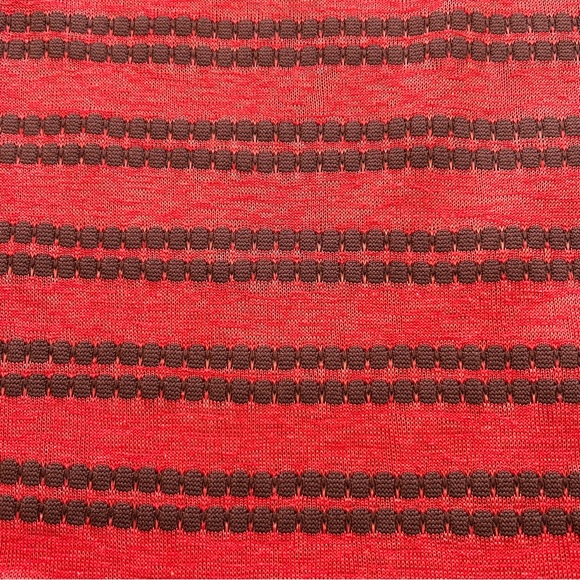 Free People Red Brown Striped Molly Retro Peplum Eyelet Top Sz S EUC - Picture 10 of 13